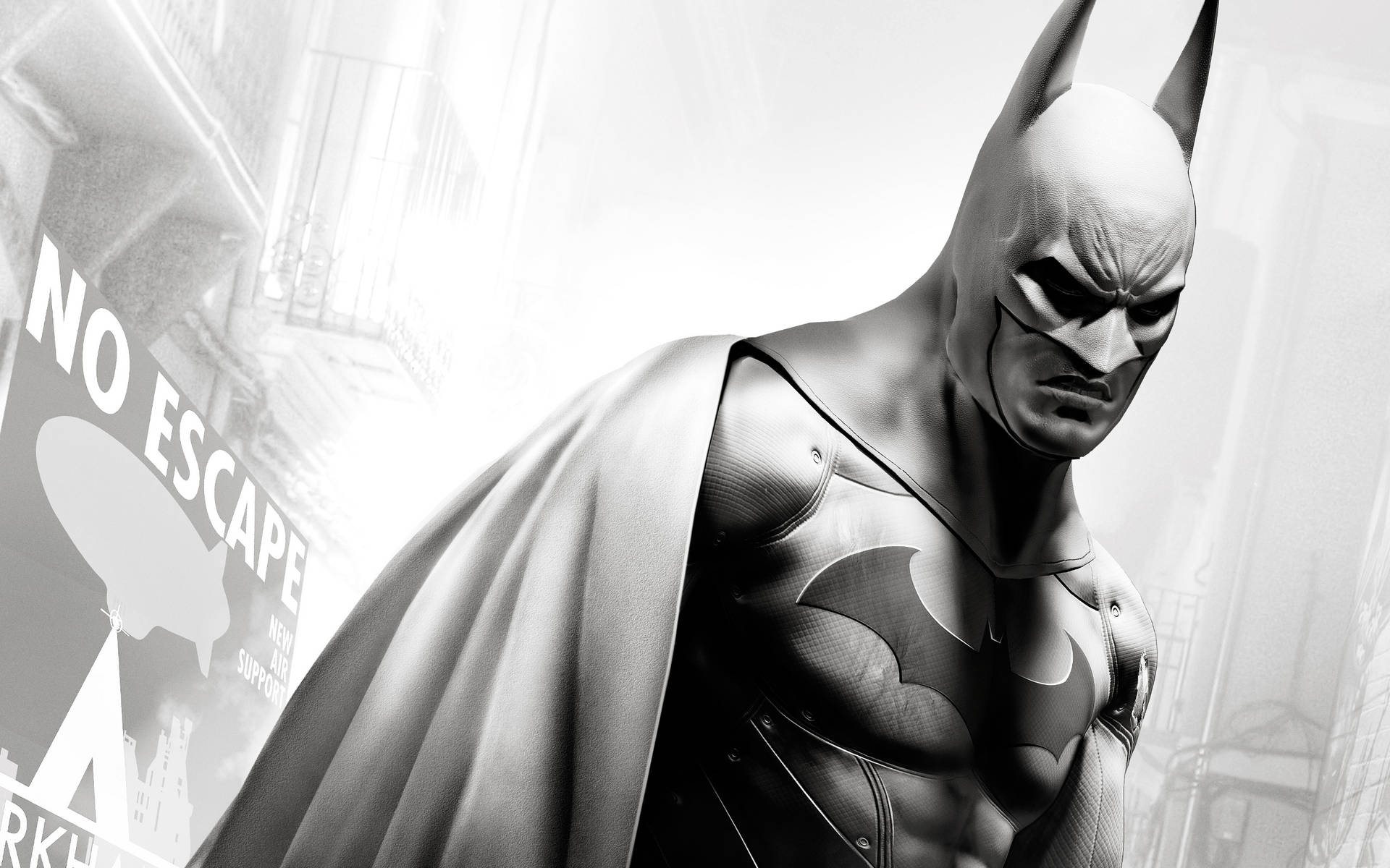 Batman Arkham City Black And White Background
