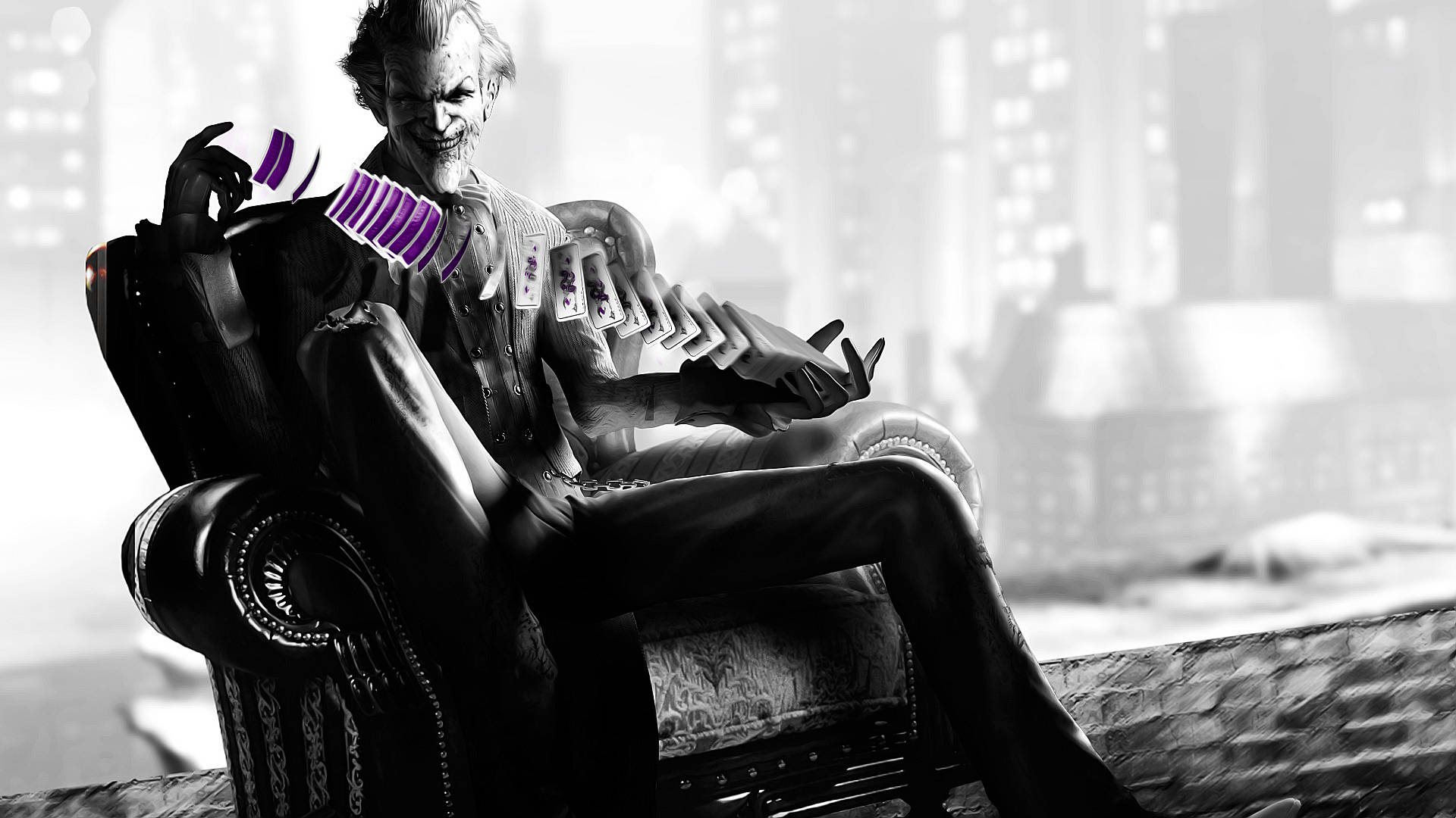 Batman Arkham City Joker With Deck Of Cards