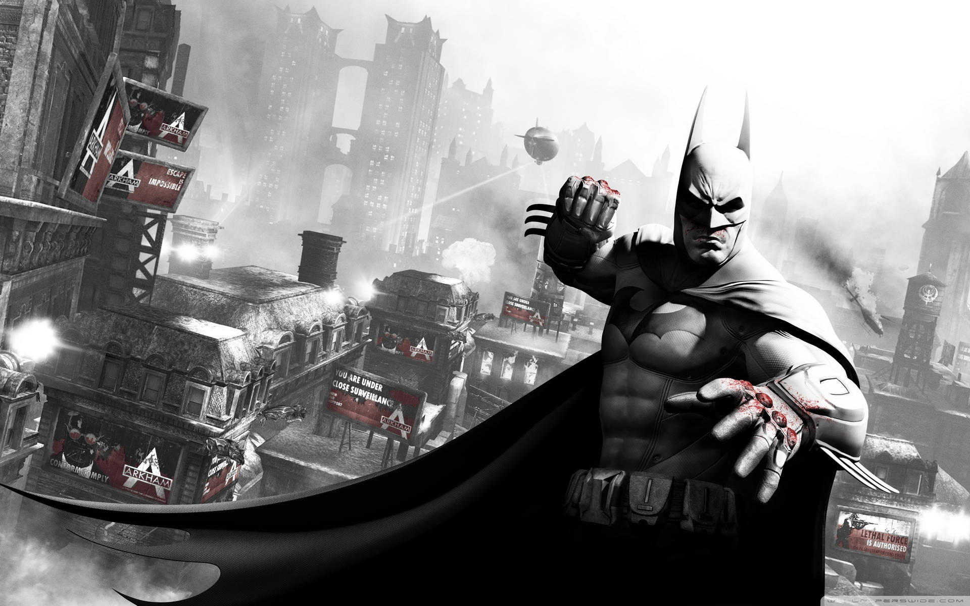 Batman Arkham City Red Art Background