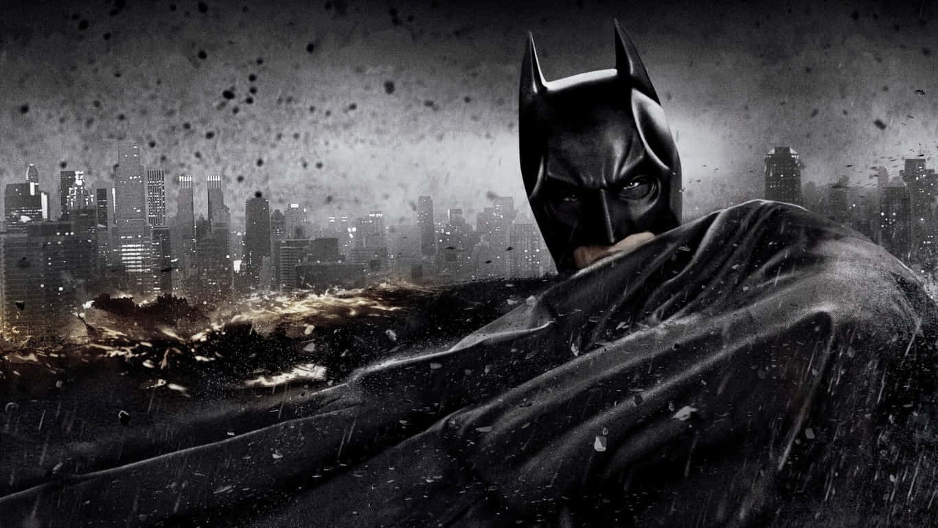 Batman Battles Joker In The Dark Knight Background