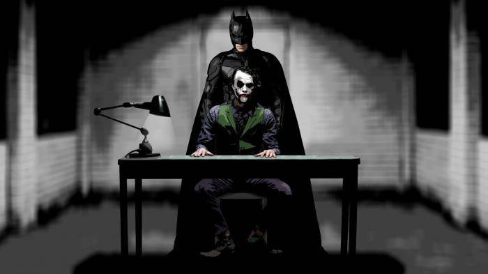 Batman Behind Sad Joker