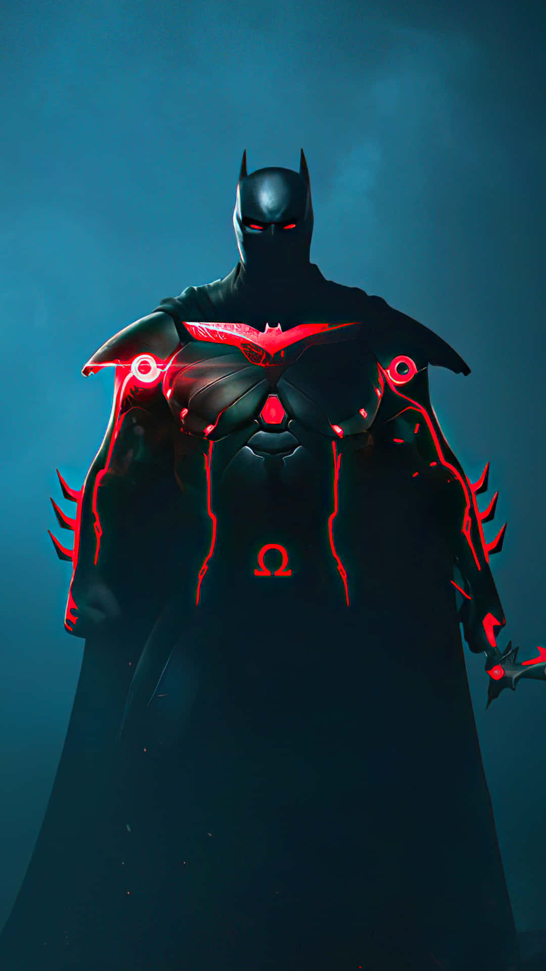 Batman Beyond The Darkness With An Android Companion Background