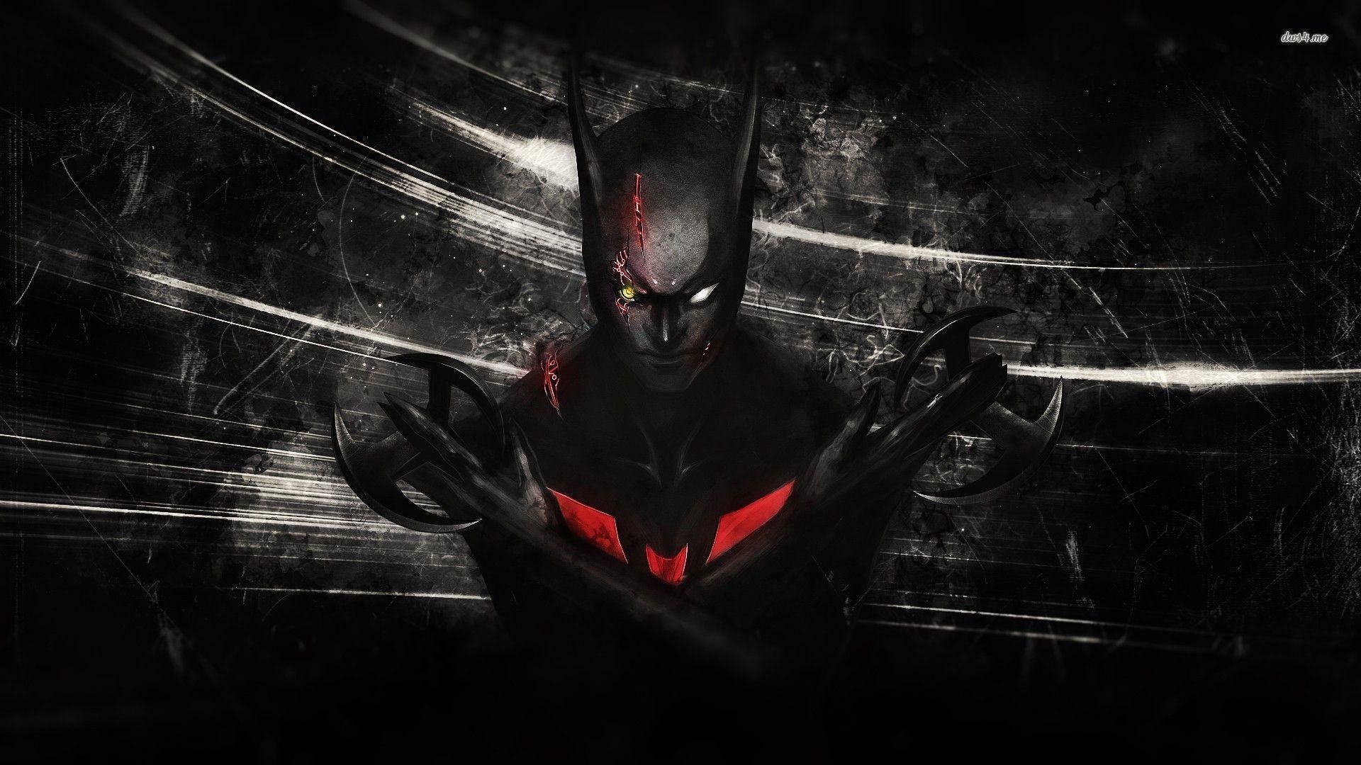 Batman Beyond With Red Scar Background