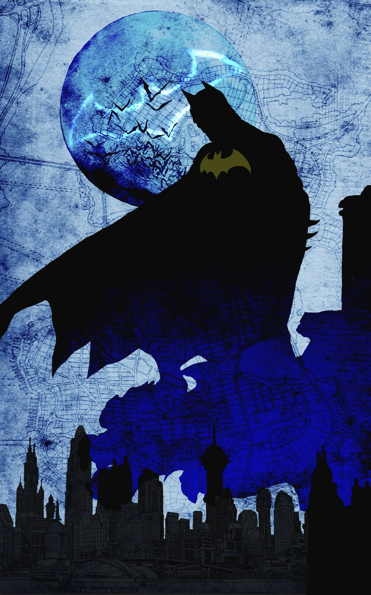 Batman Blue Moon For Phone Background