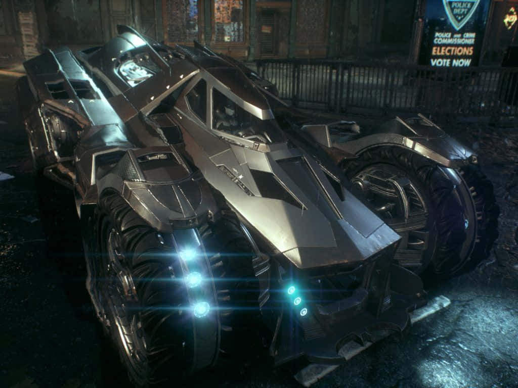 Batman Car Blue Lights Design Background