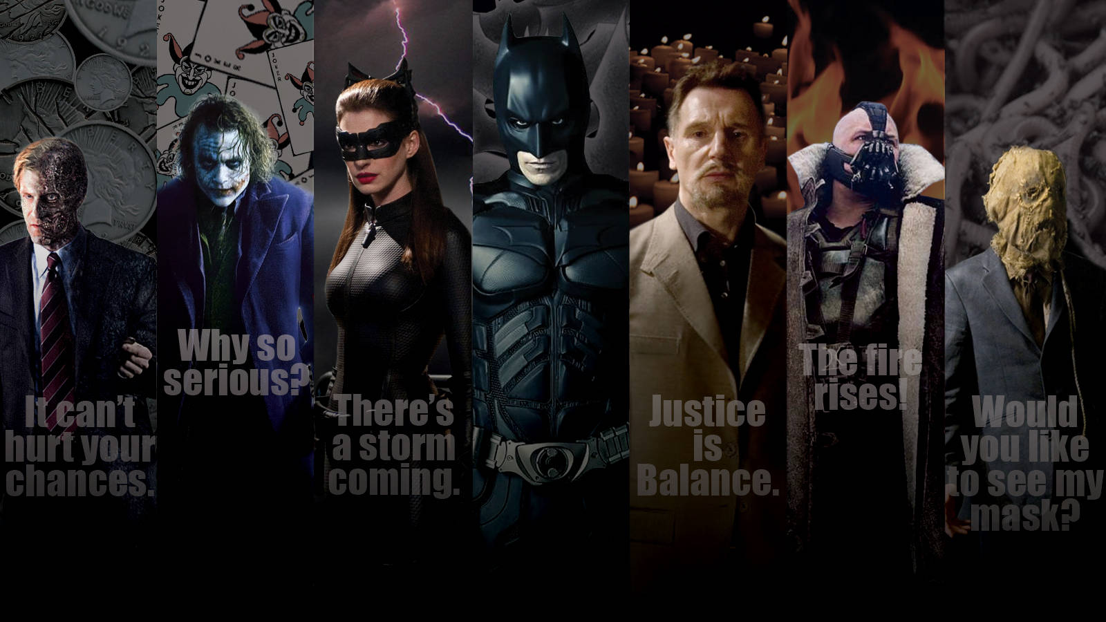 Batman Characters Quotes Background
