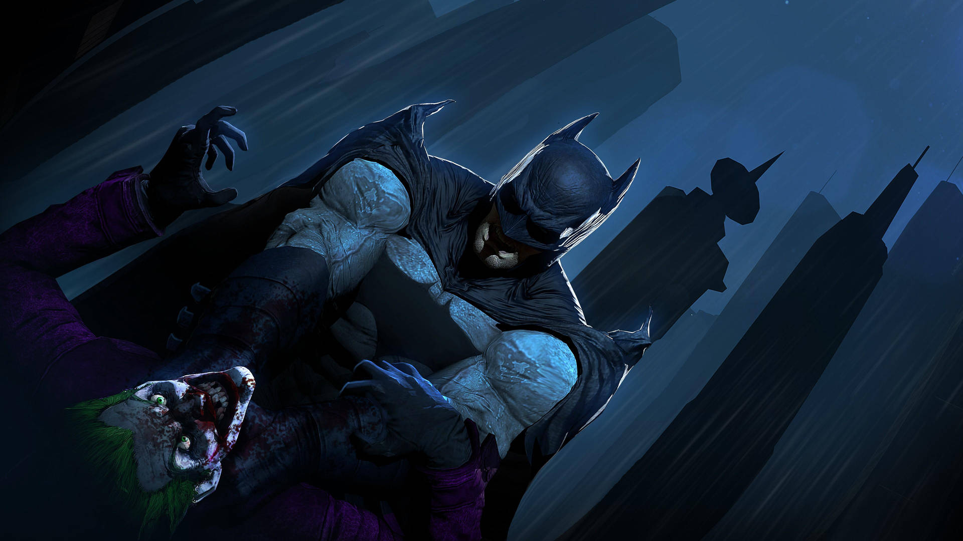 Batman Defeating Joker 4k Background