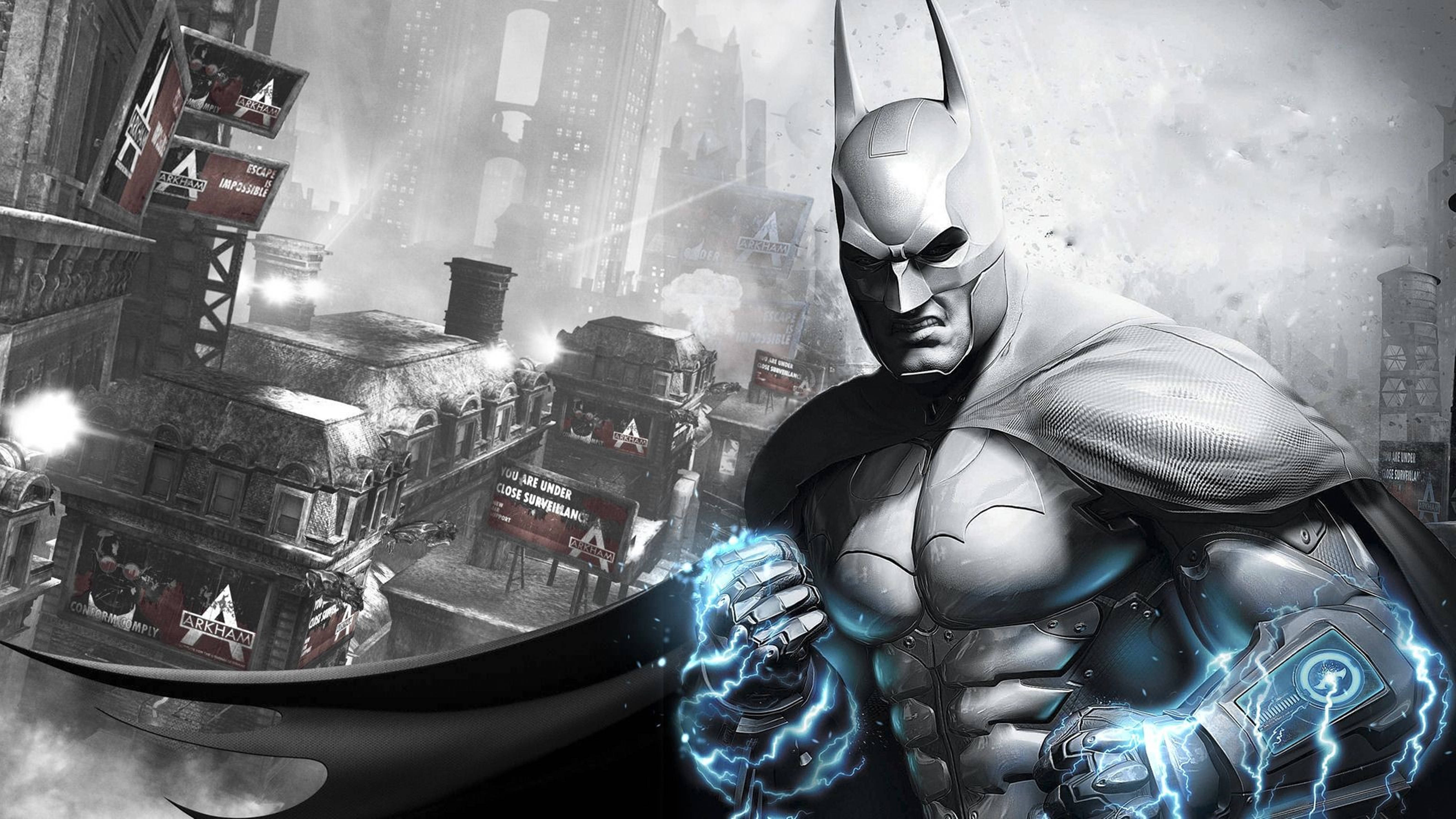 Batman Electric Power Arkham City 4k Background