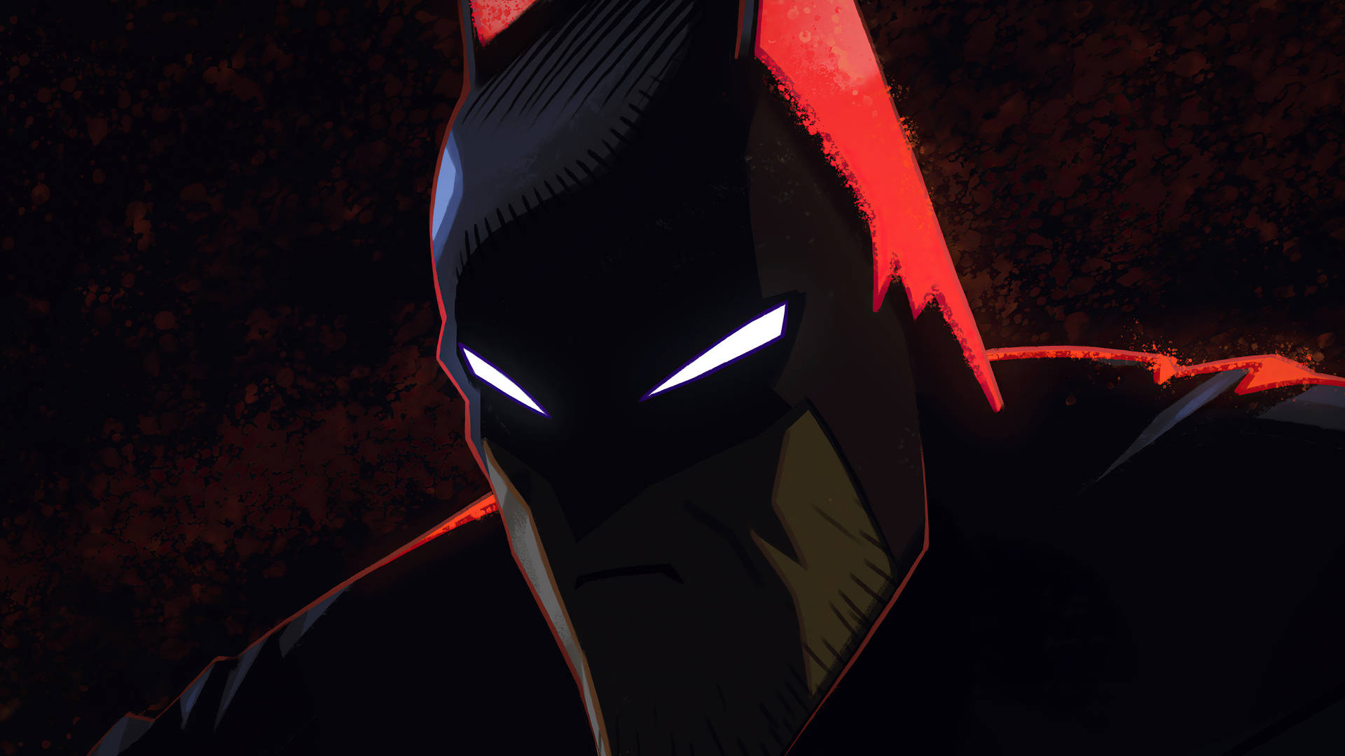 Batman Face Red Shadow Animated Desktop Background