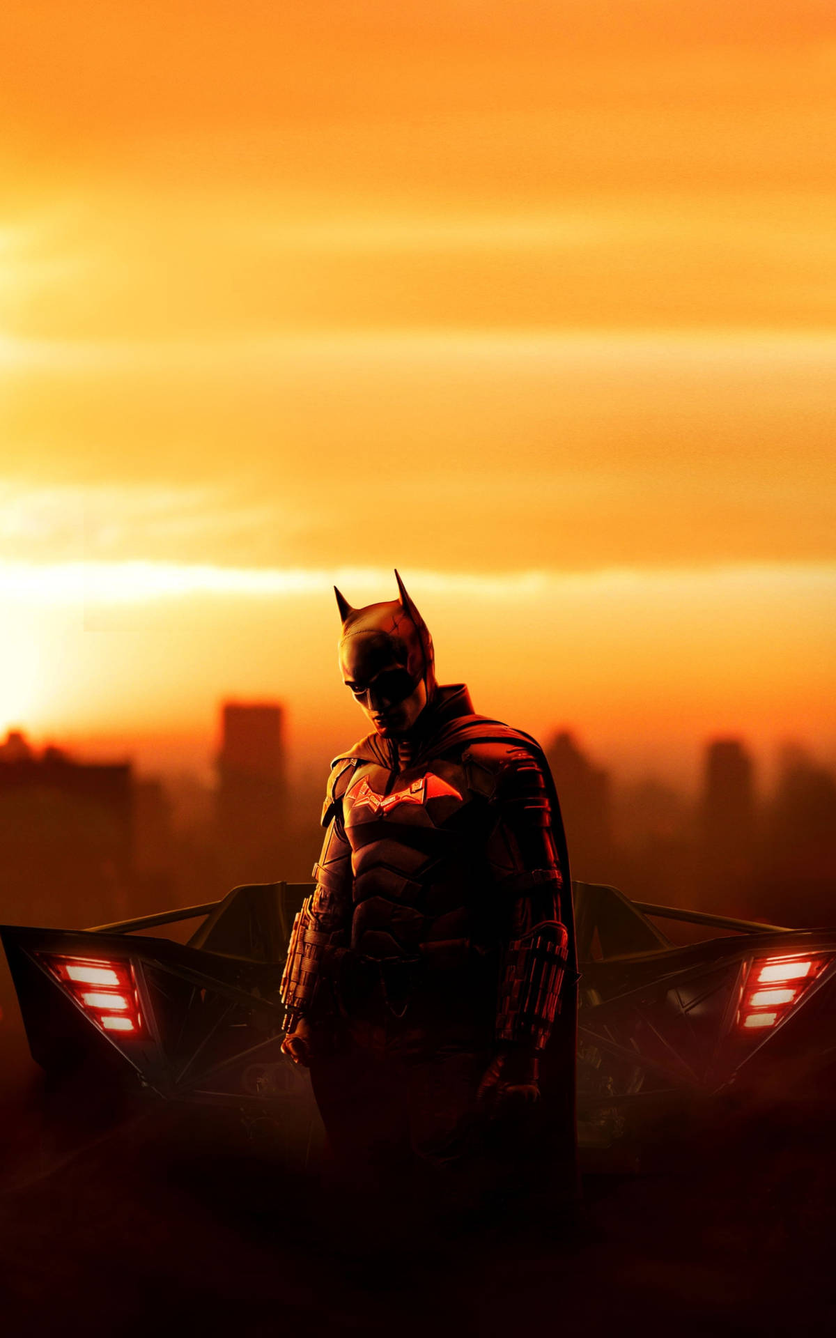 Batman In Sunset Phone Art Background