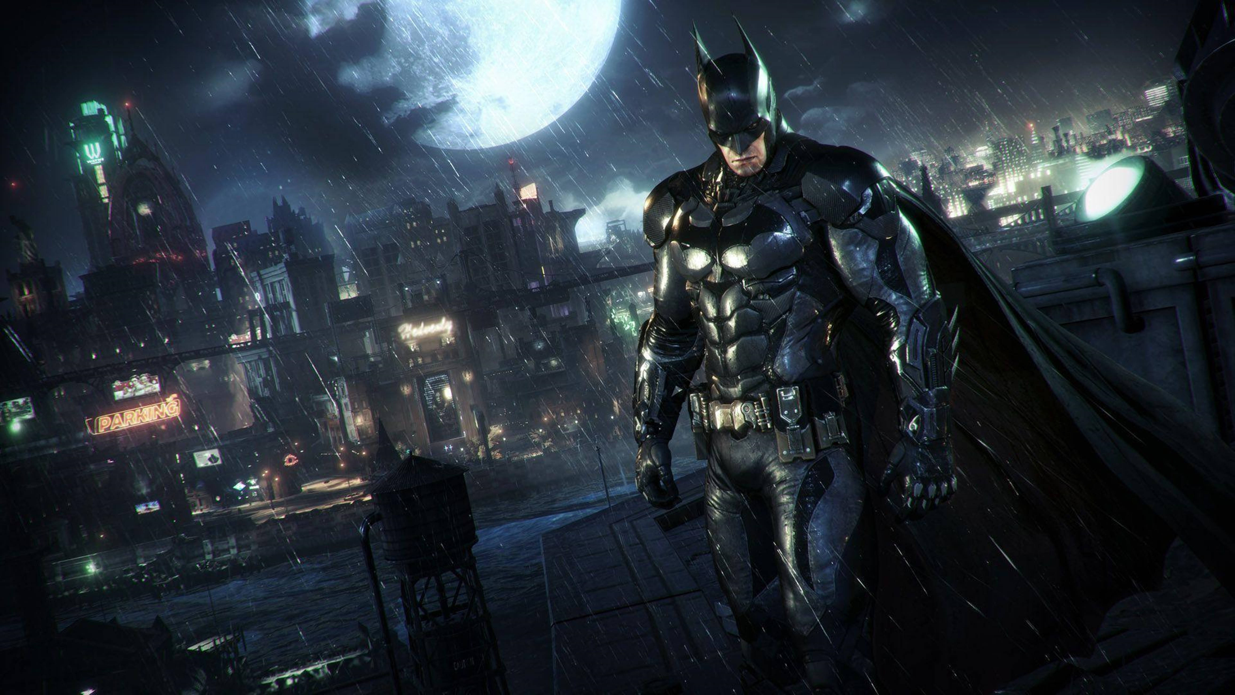 Batman In The Rain Arkham City 4k