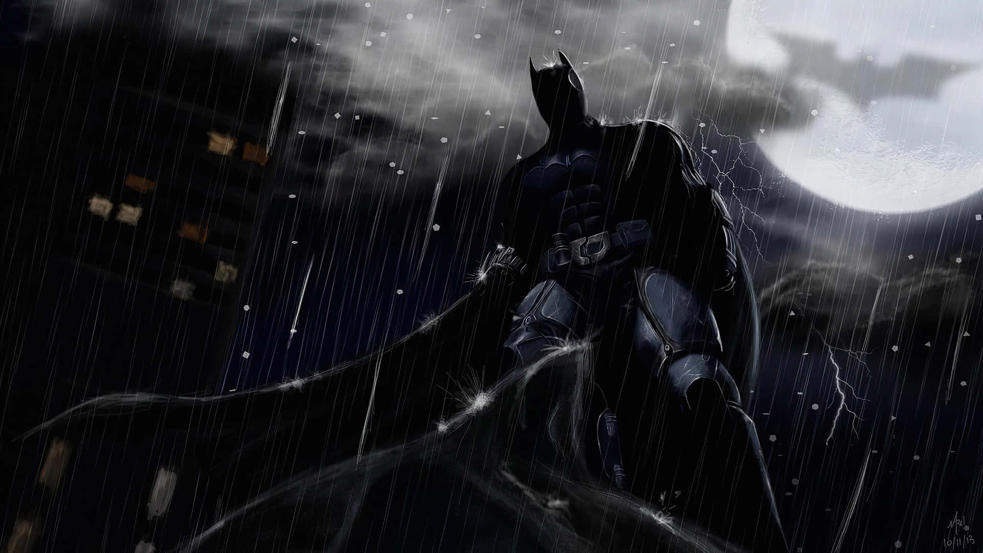 Batman In The Rain Background