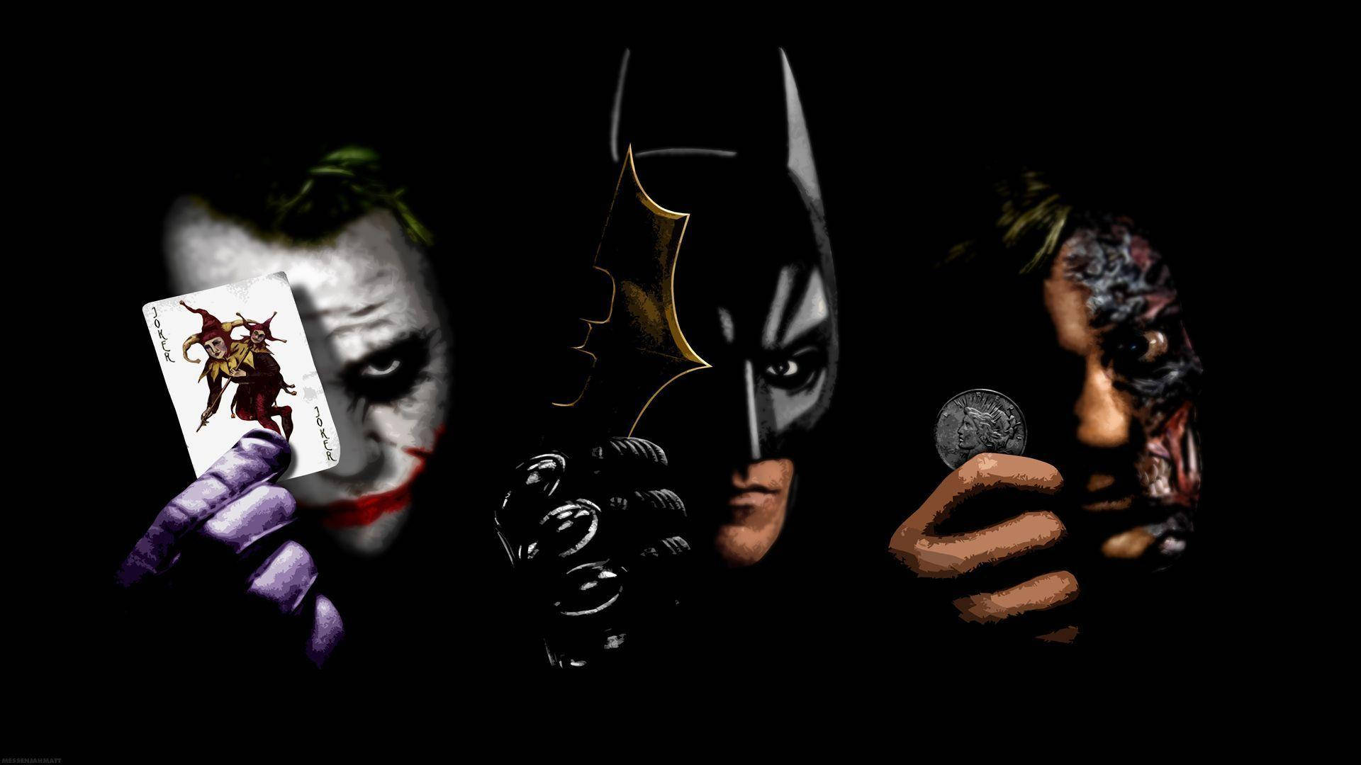 Batman, Joker, And Two-face Cool Hd Background