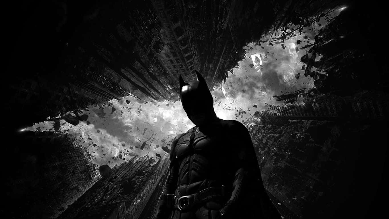 Batman Laptop Low Level Angle Digital Art Background