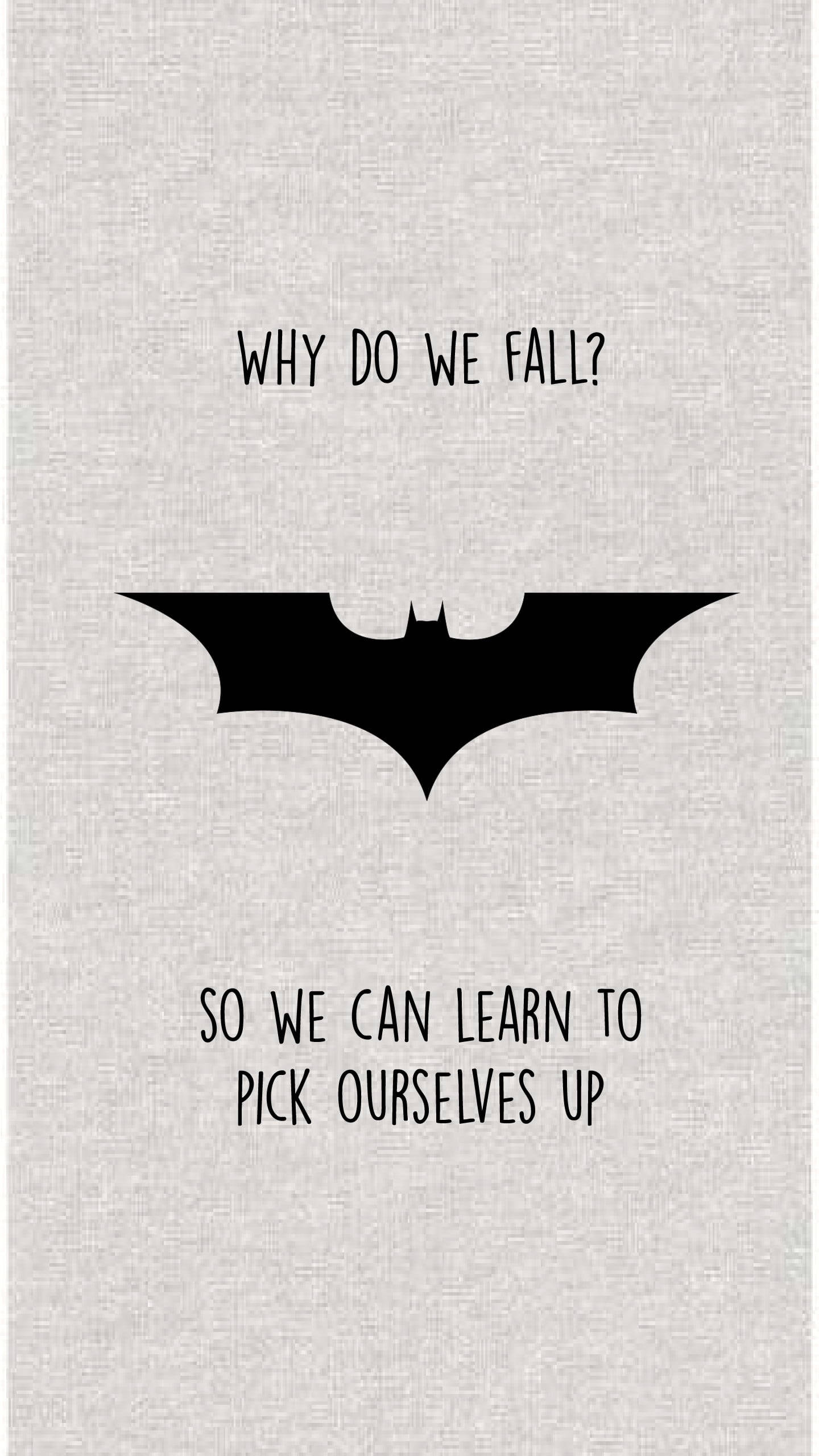 Batman Logo Iphone Falling Quote Background