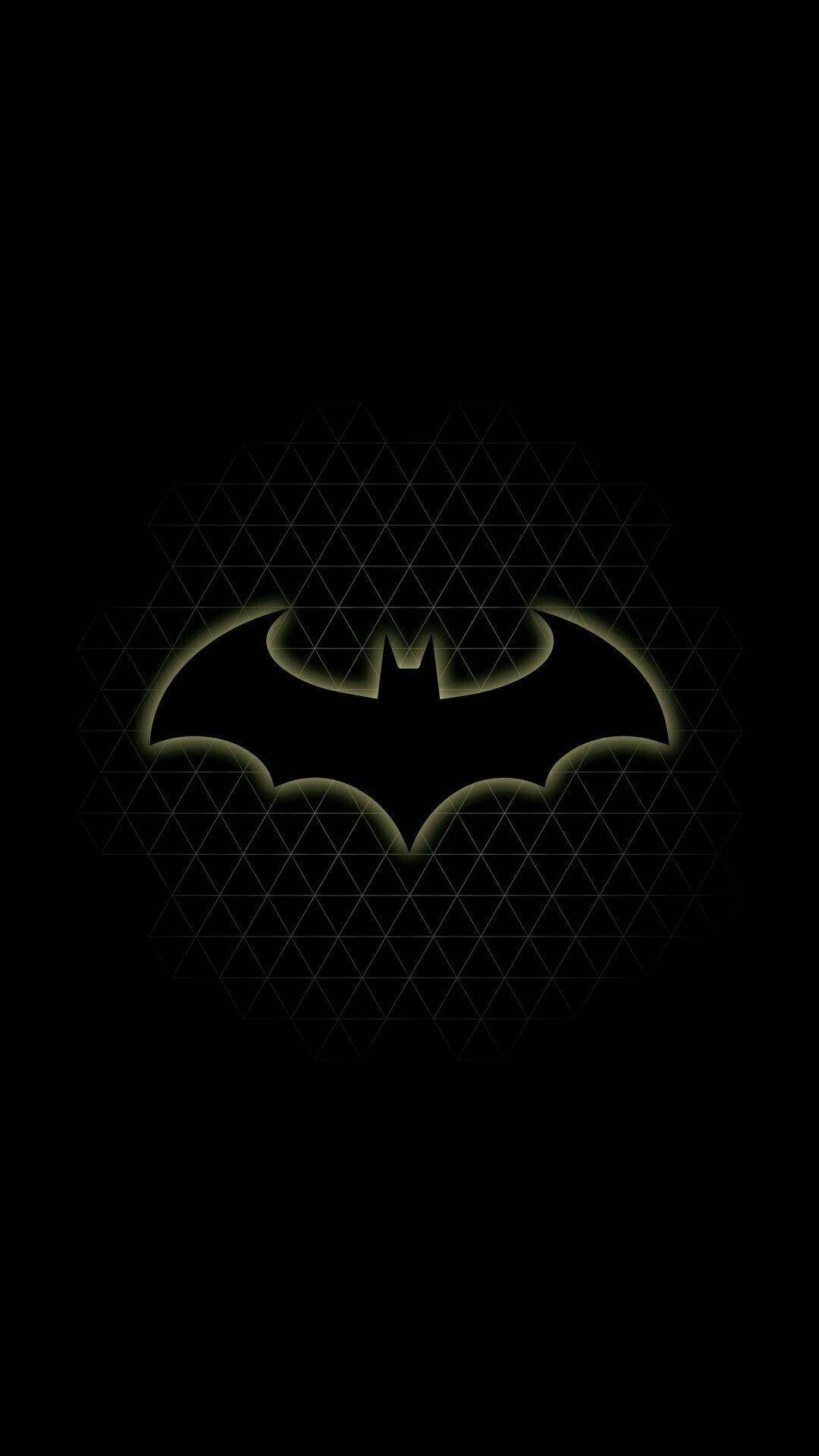 Batman Logo Iphone On Webbing Background