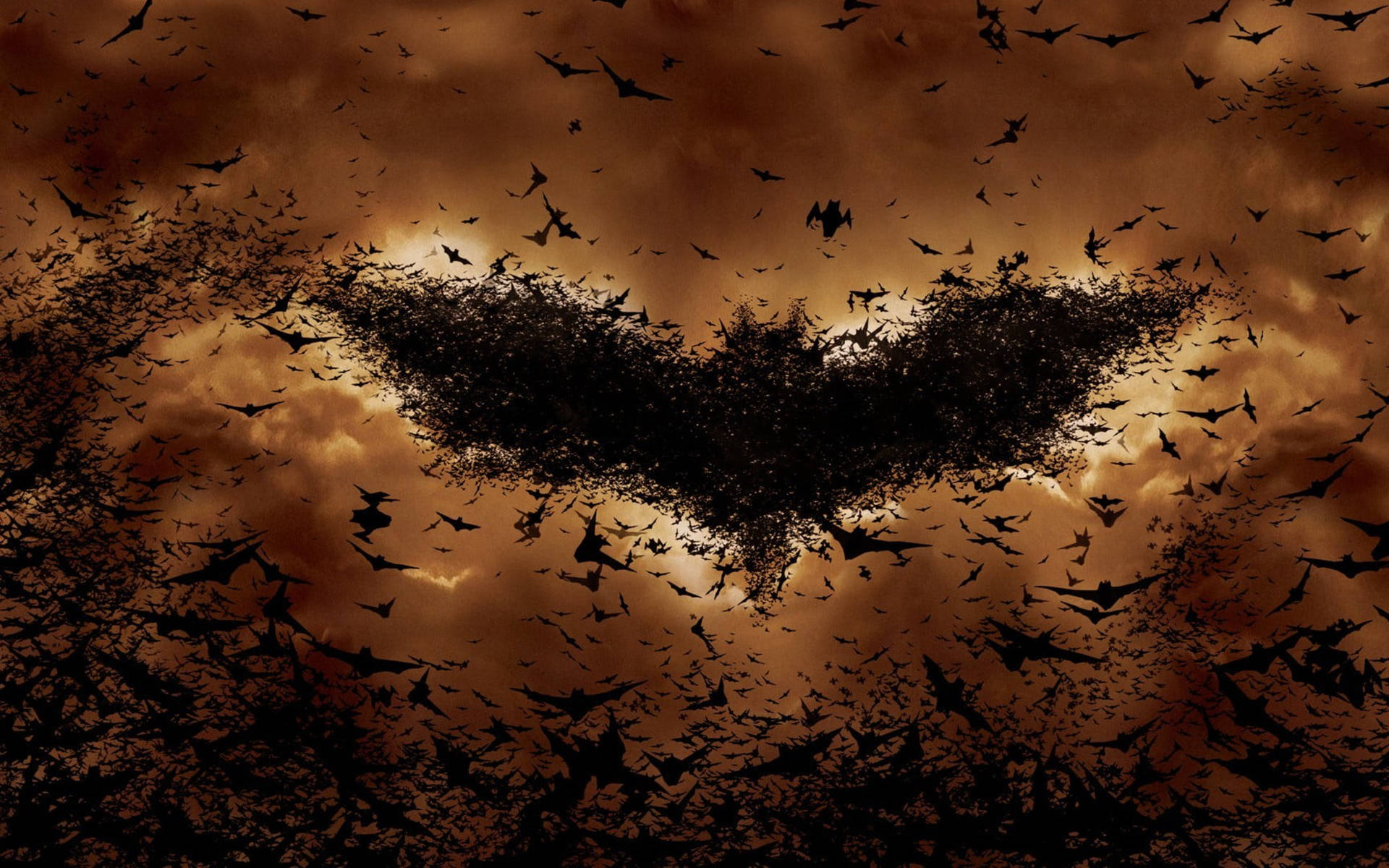 Batman Logo Made From Bats Background
