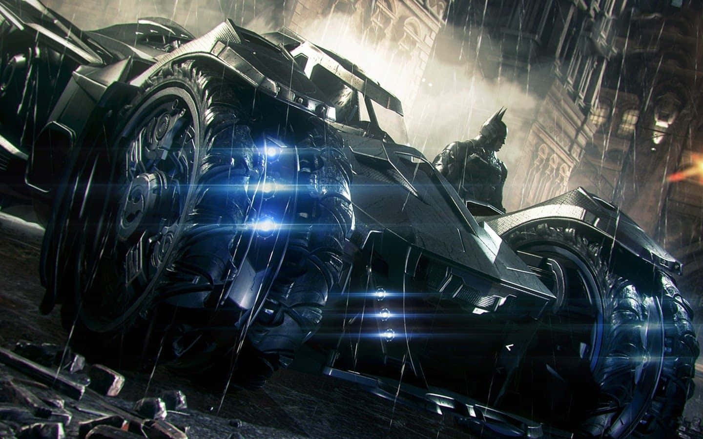 Batman Monster Car Rain Background