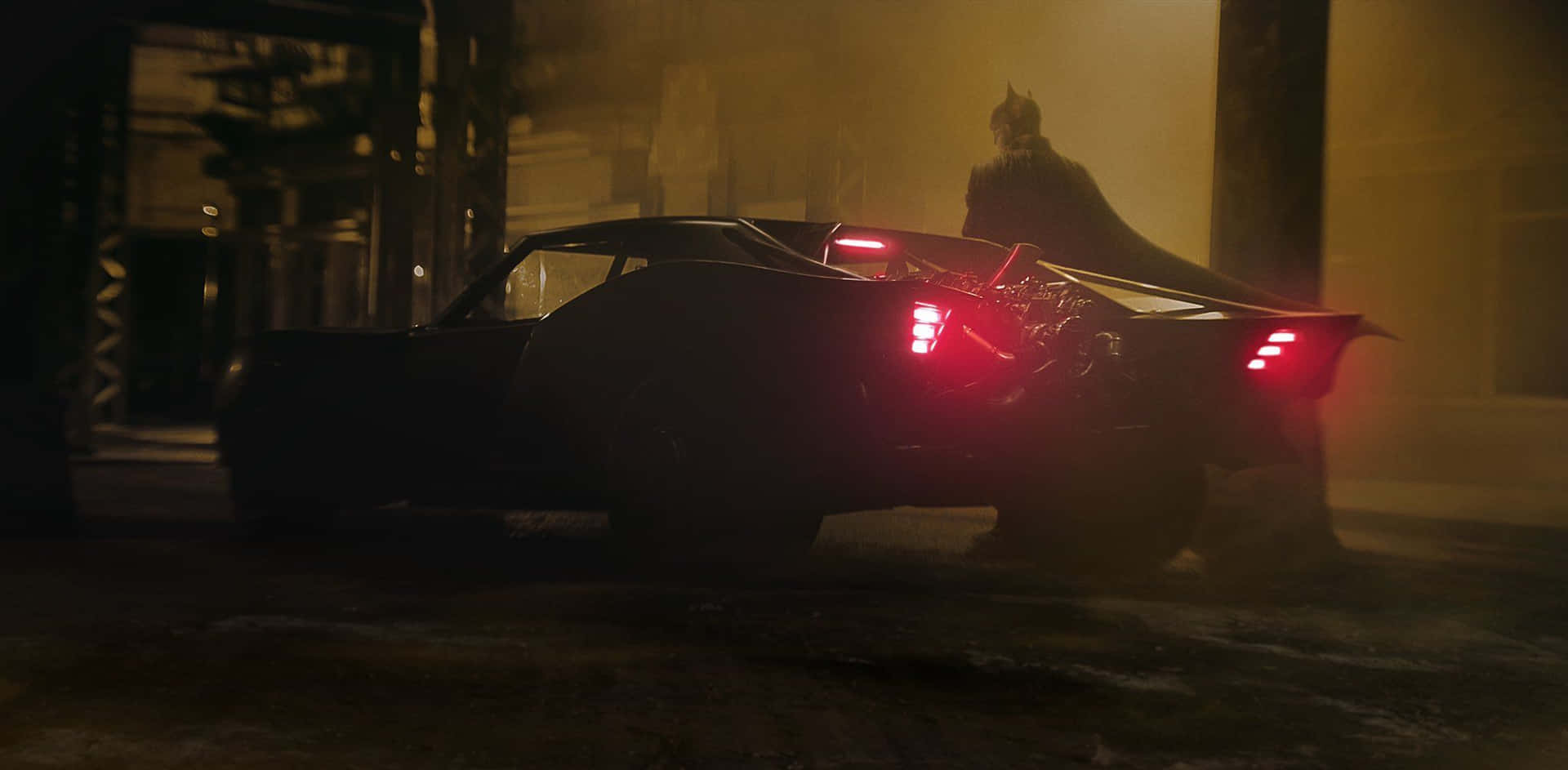 Batman Monster Car Red Tail Lights Background