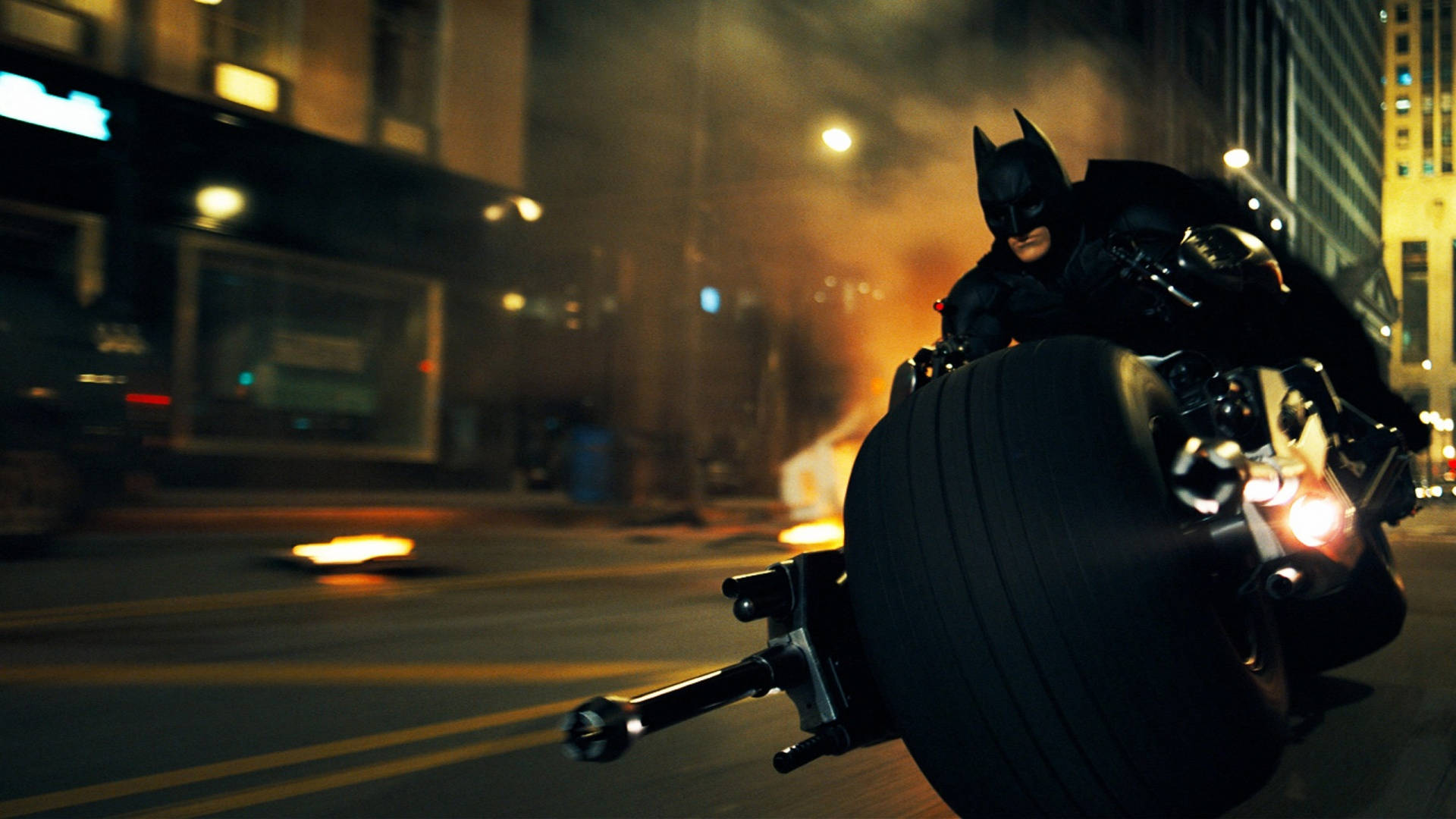 Batman On Batmobile Movie Background