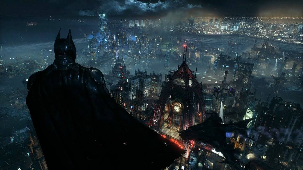 Batman Overlooking Gotham Background