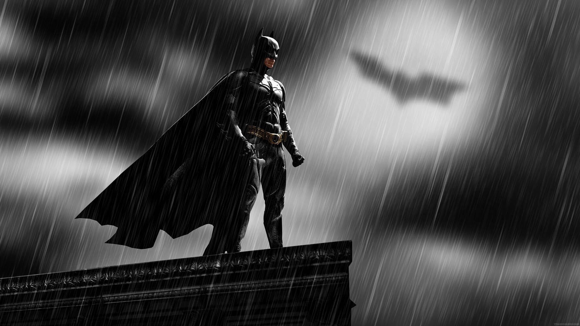 Batman Rainy Night Poster Background