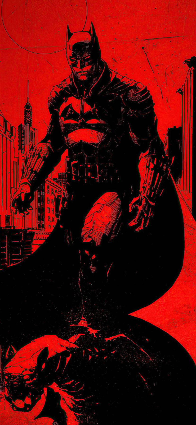 Batman Red And Black Superhero Iphone Background