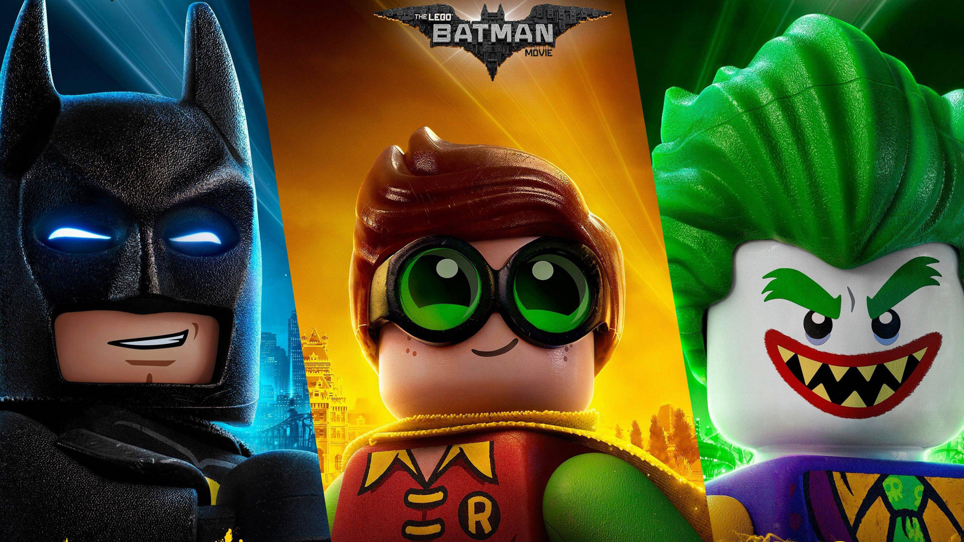 Batman, Robin And Joker In The Lego Batman Movie Background