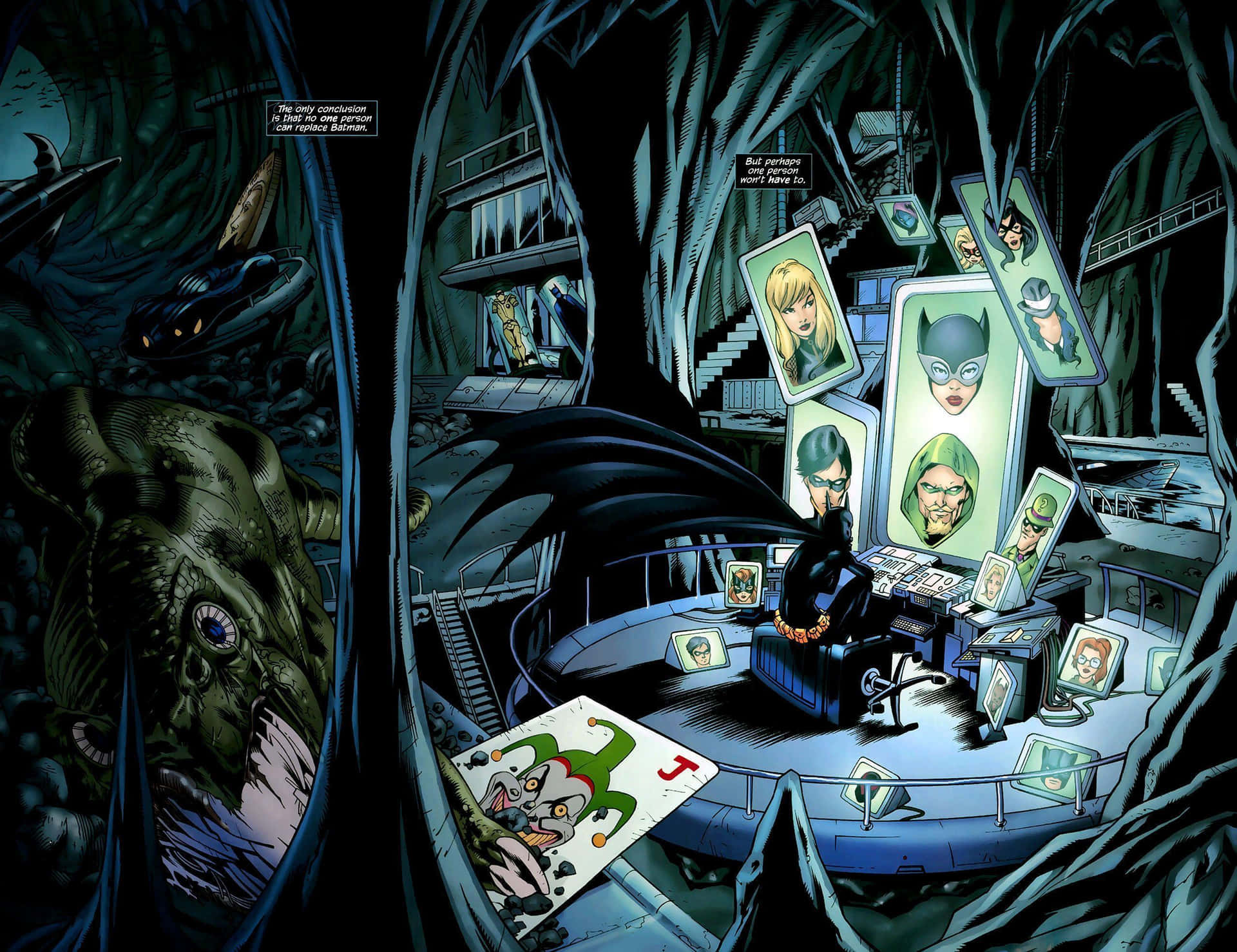 Batman's Escape From The World In Gotham City's Batcave Background