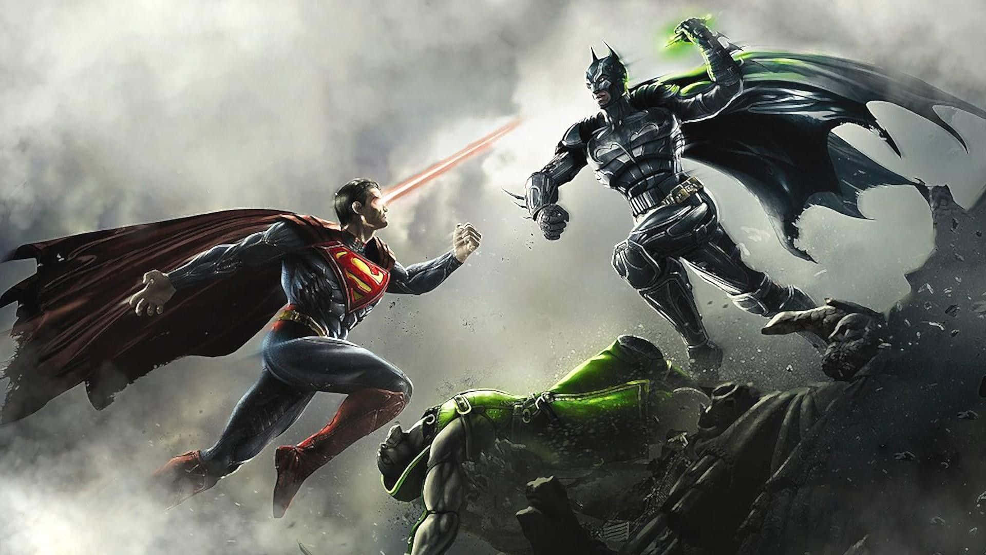 Batman Tablet Fighting Superman Background
