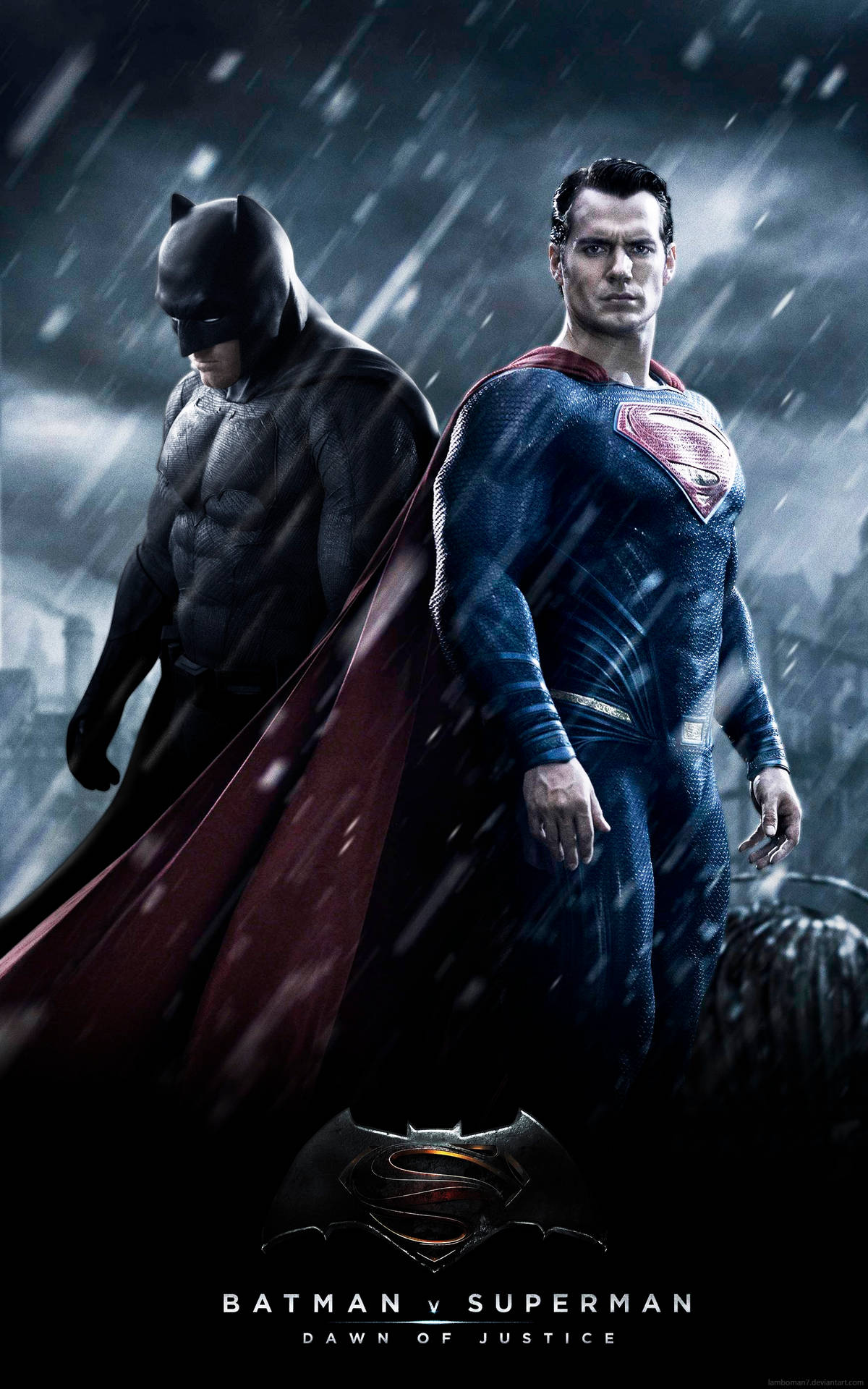 Batman V Superman Dawn Of Justice Captivating Poster Background