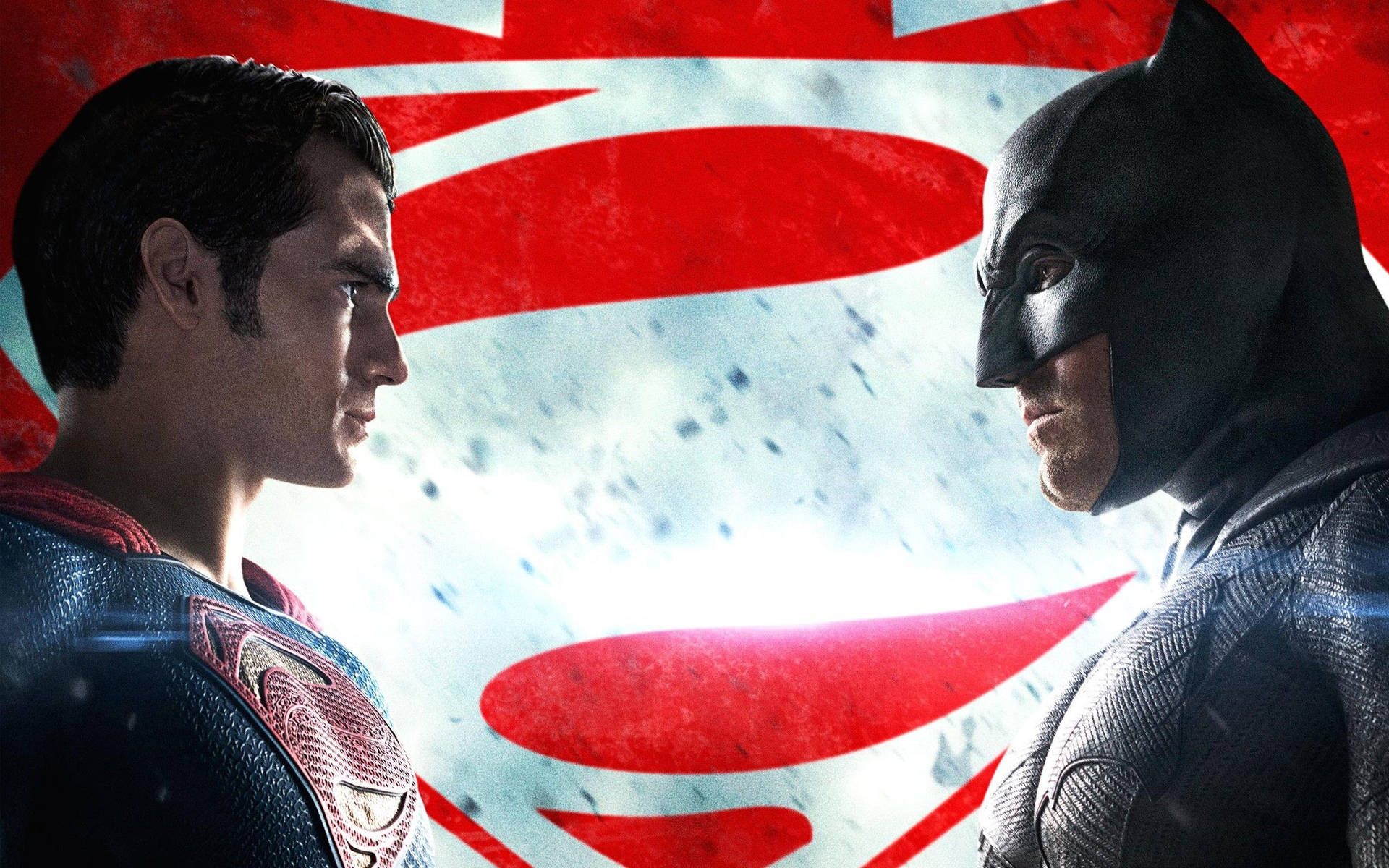 Batman V Superman Dawn Of Justice Facing Each Other Logo Background