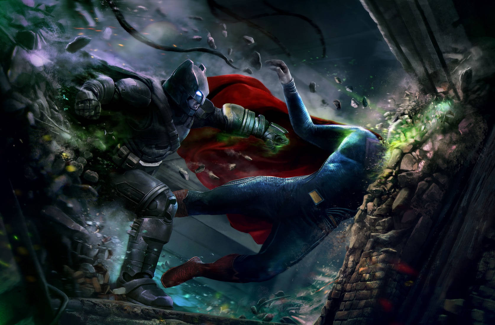 Batman V Superman Dawn Of Justice Fanart Fighting Background