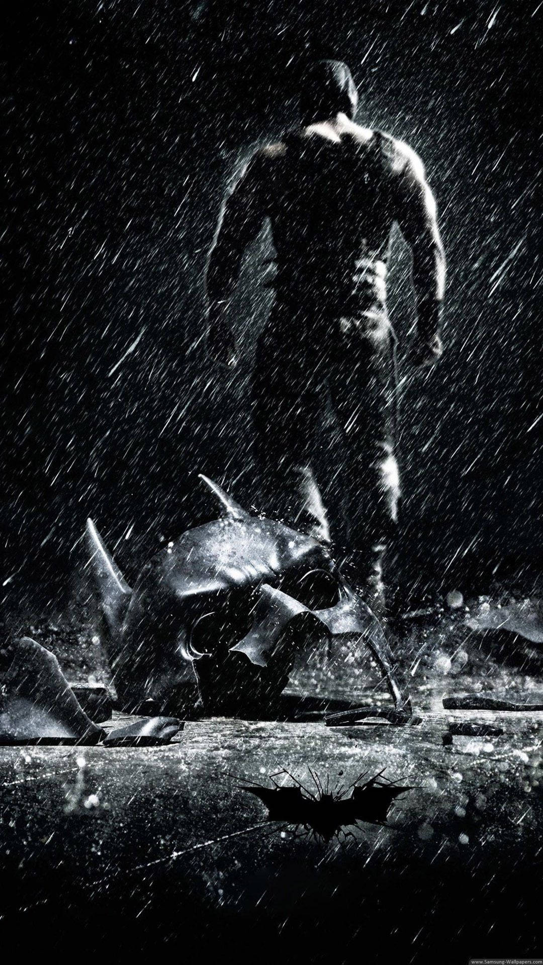 Batman Walking Over Dark Screen Background