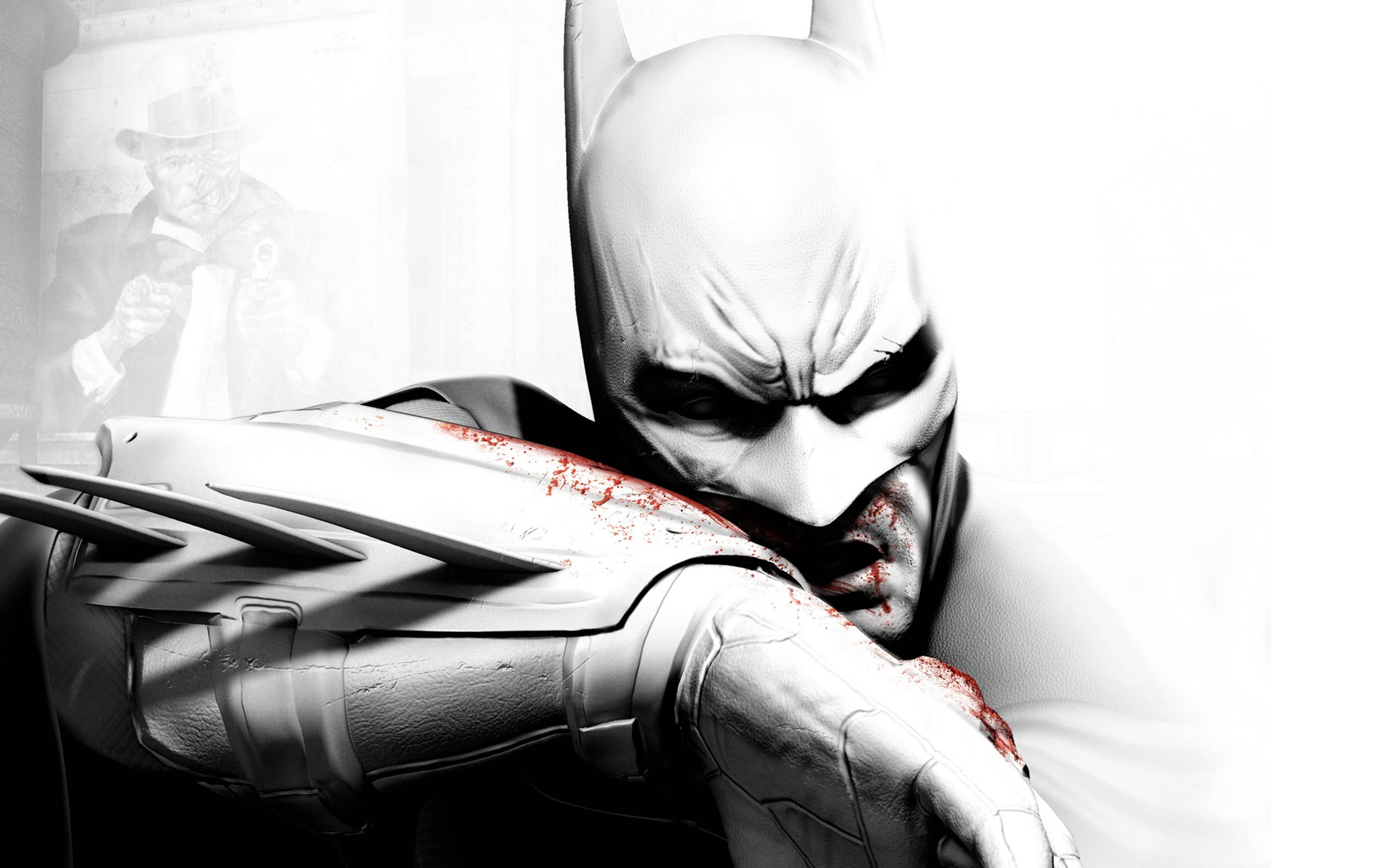 Batman Wiping Blood Arkham City 4k