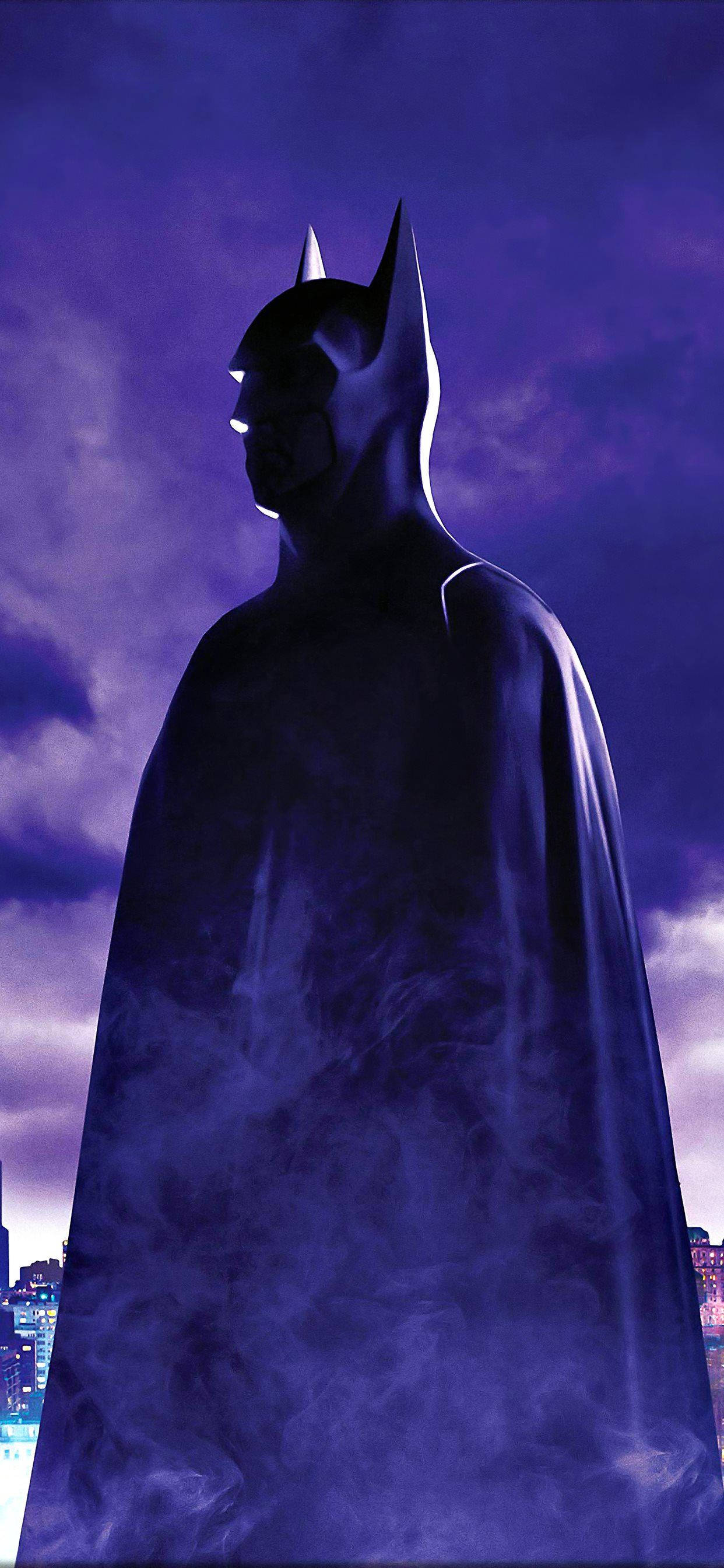 Batman With Purple Smoke Iphone X Background