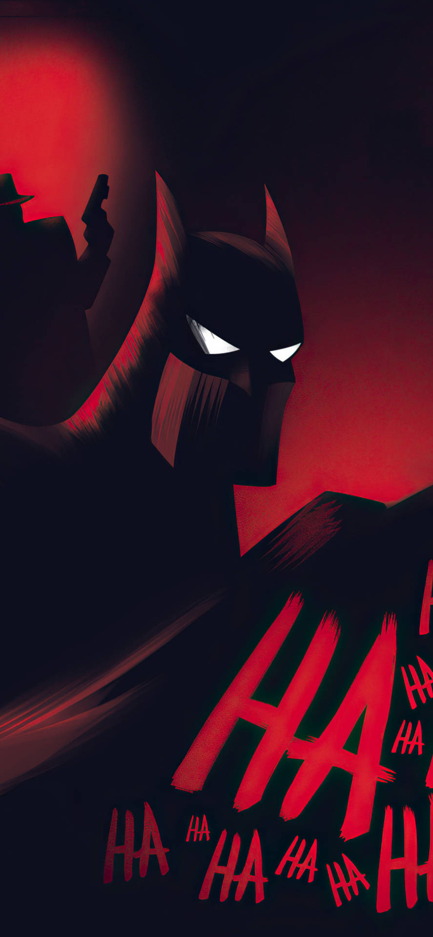 Batmanblack And Red Animated Art Mobile Background