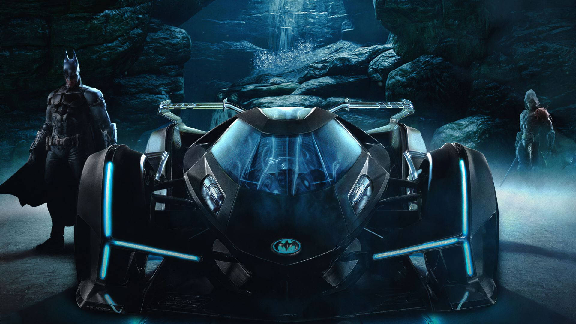 Batmobile In The Cave Background