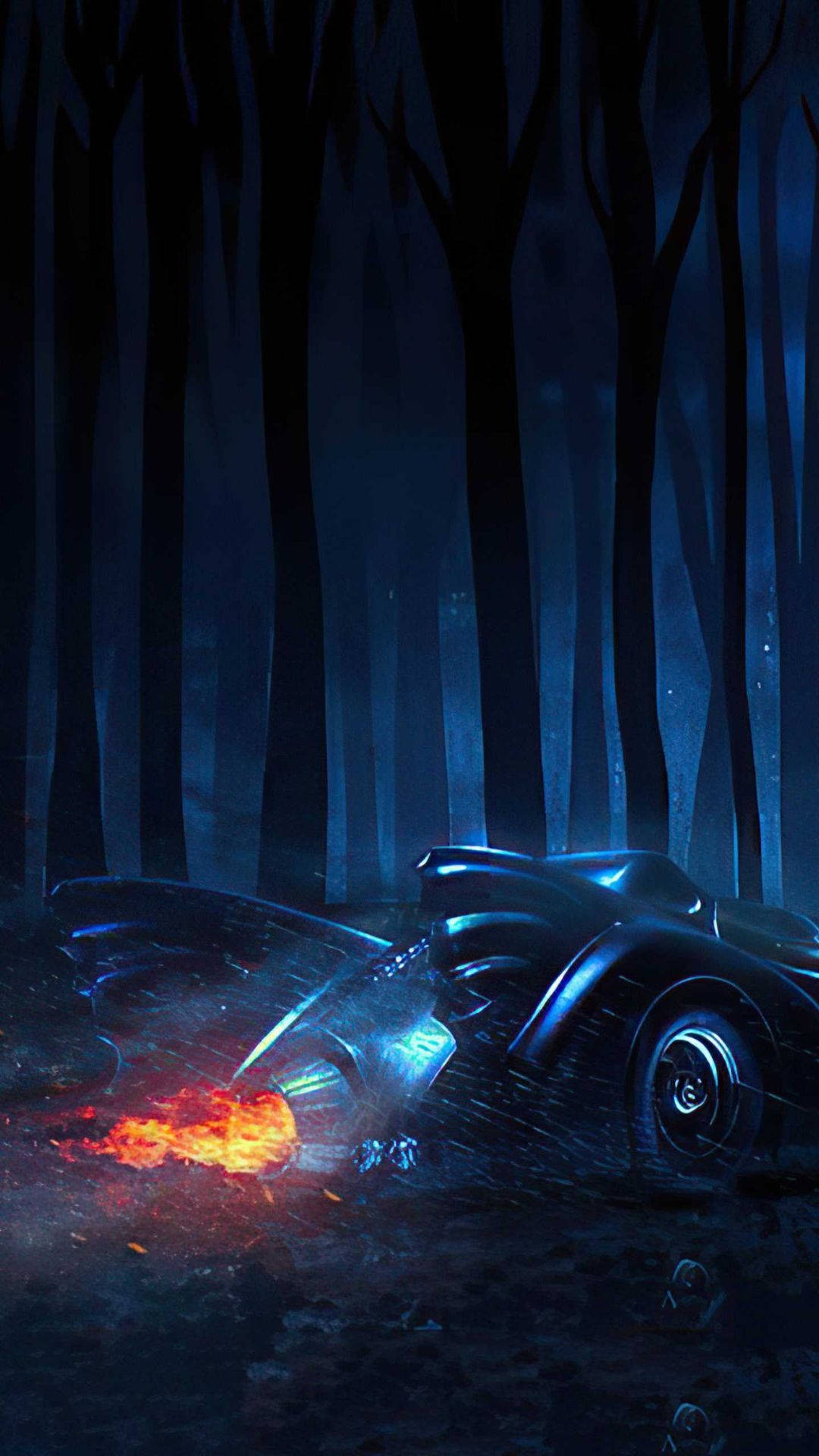 Batmobile In The Woods Background