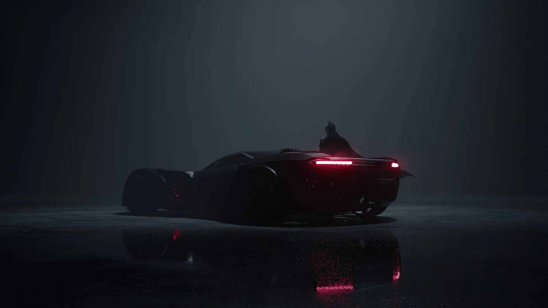 Batmobile Parked In The Dark Background