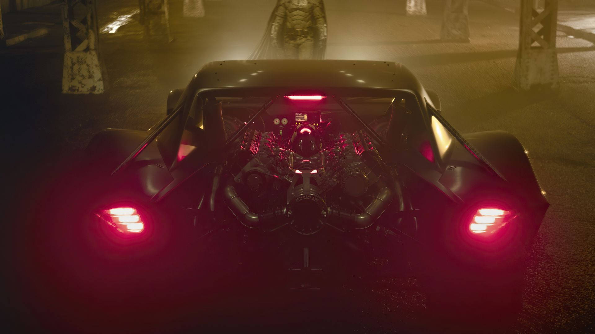 Batmobile With Pink Backlights Background