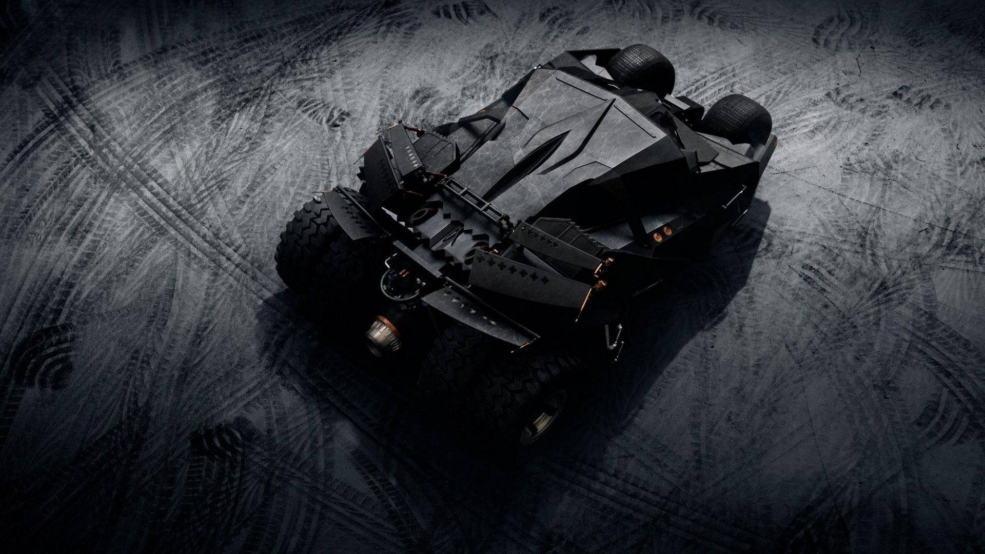 Batmobile With Wheel Marks Background