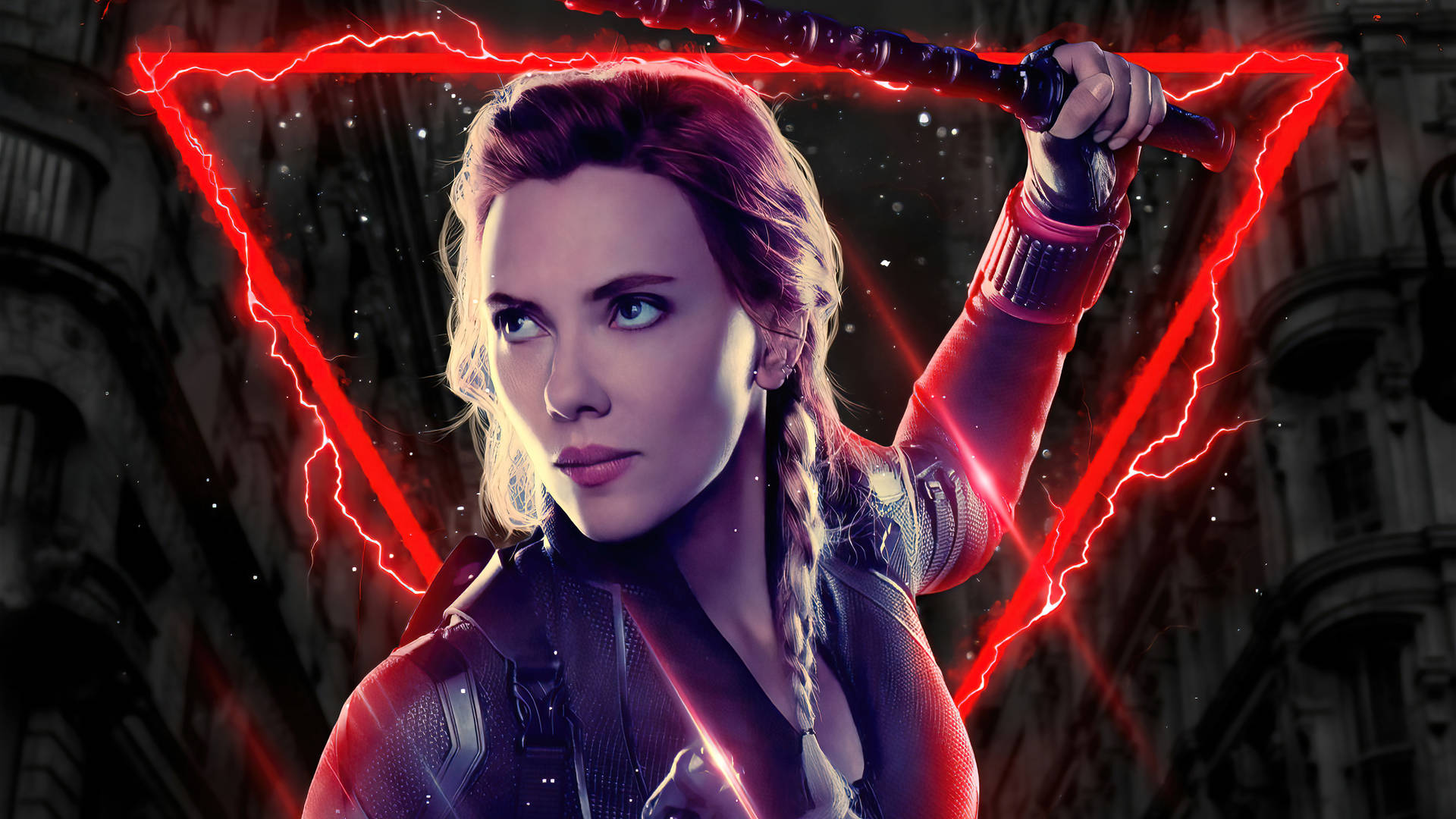 Batons Of Scarlett Johansson As Black Widow Background