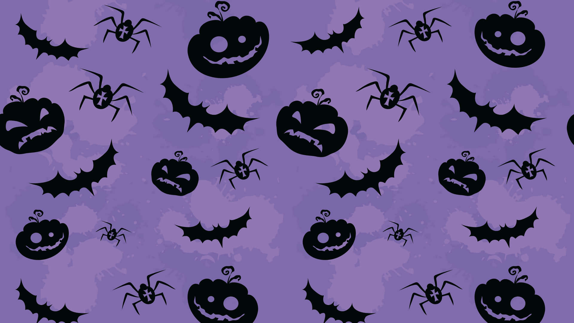 Bats And Spiders Purple Halloween Background