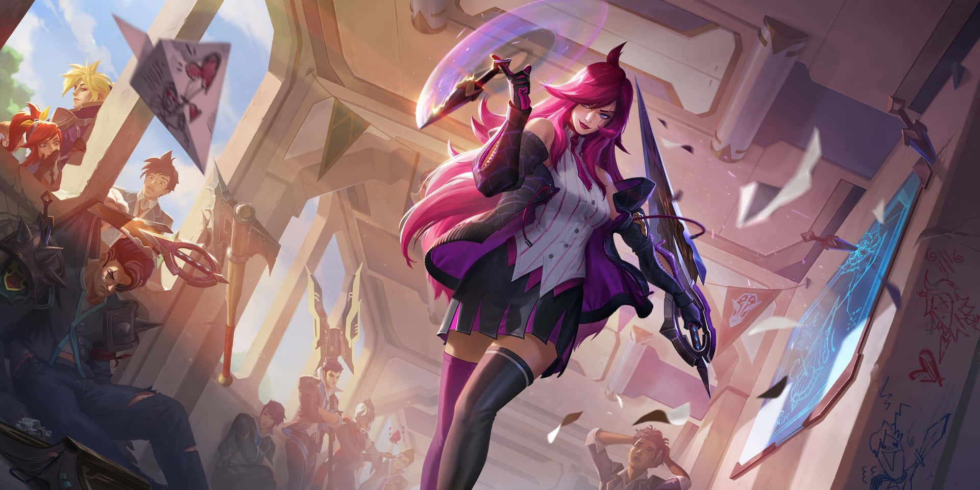 Battle Academia Katarina Leading Charge Background