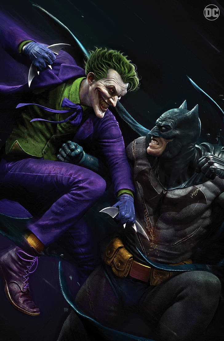 Battle Between Joker And Batman Arkham Knight Iphone Background