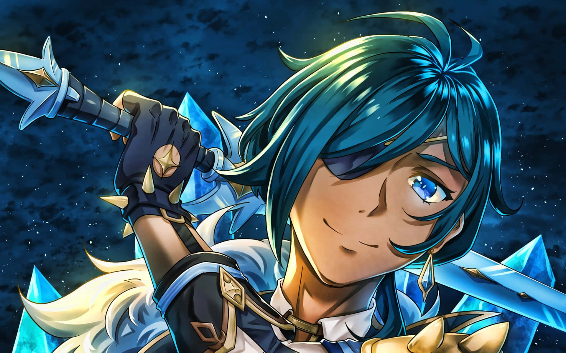 Battle-ready Kaeya: A Formidable Knight Of Genshin Impact Background