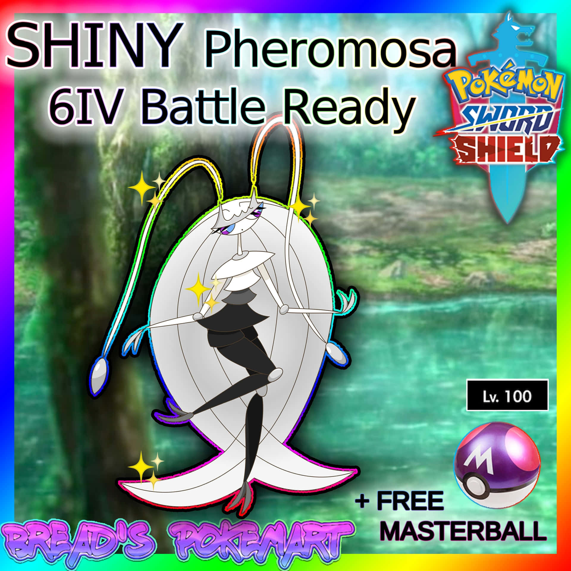 Battle-ready Shiny Pheromosa Pokemon In Action