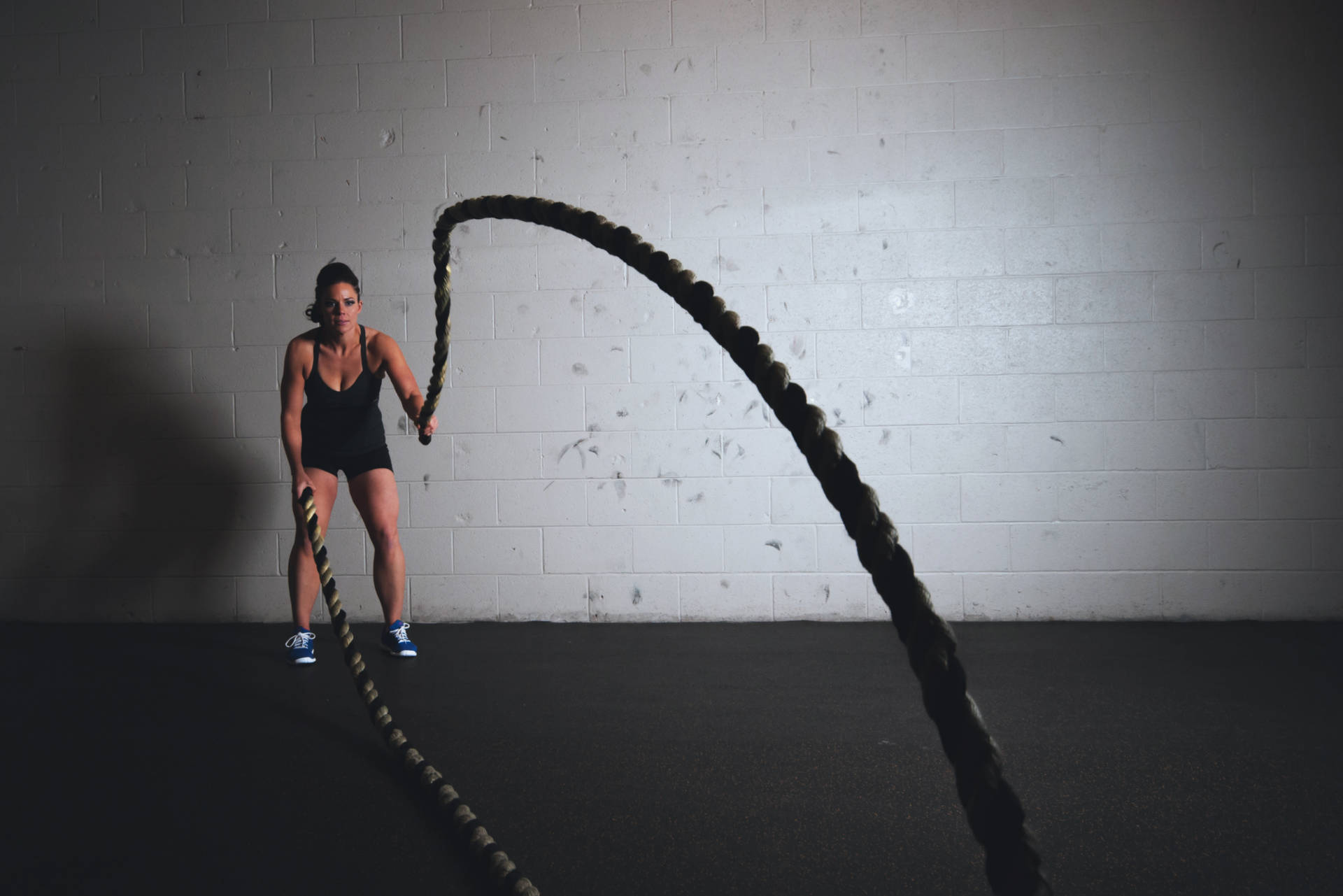Battle Rope At The Gym Background
