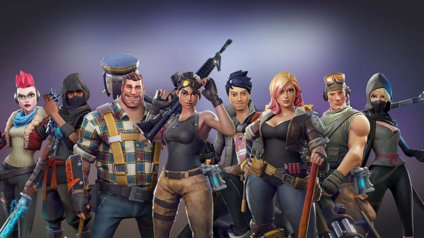 Battle Royale With Friends In Fortnite At 1366x768 Background